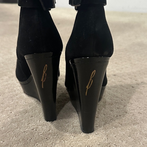 Brian Atwood Black Over the Knee Wedge Boots - Picture 2 of 10